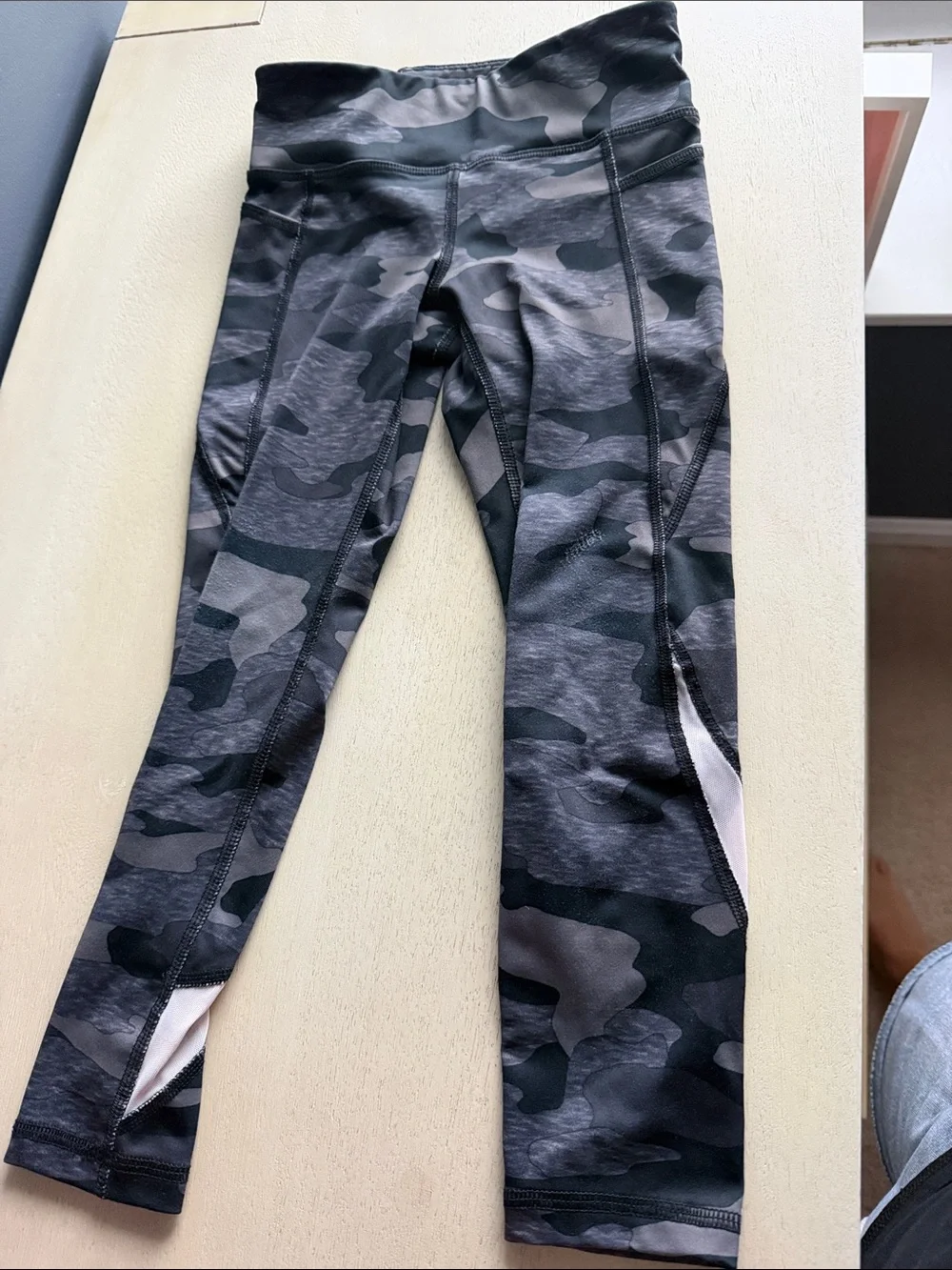 Old Navy Gray Camo Leggings with White Accent